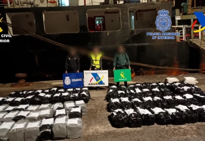 Zaplijenjeno tri tone kokaina na brodu u Španiji