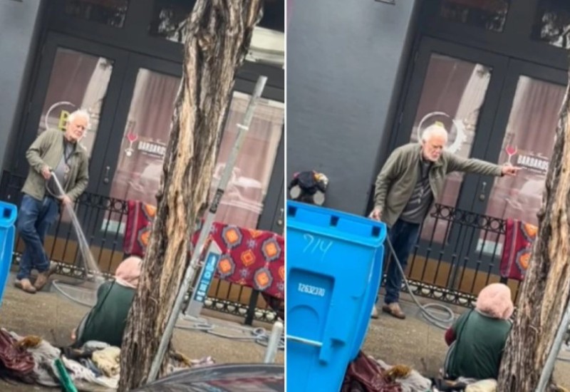 Vlasnik galerije beskućnicu zasuo ledenom vodom i navukao na sebe bijes  (VIDEO)