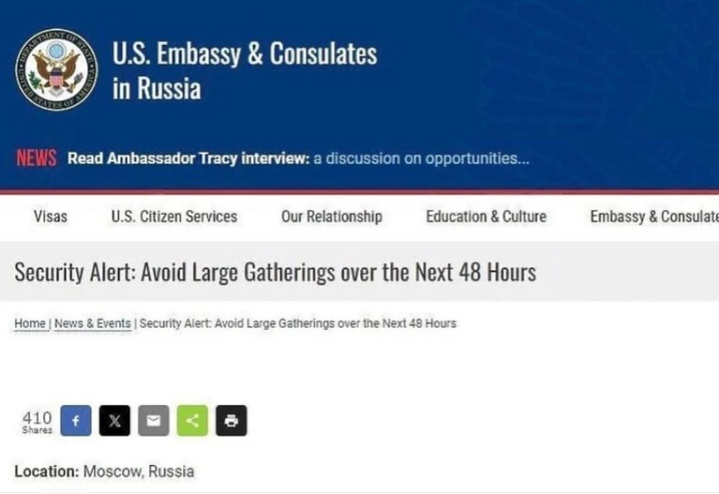 SAD su prije 15 dana upozorile da bi moglo doći do terorističkog napada u Rusiji