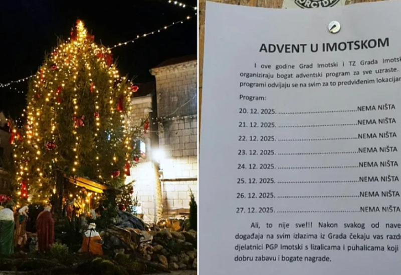 U Imotskom osvanuo zanimljiv letak: Adventski program zvani “nema ništa”