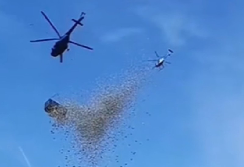 Više od 4.000 ljudi skupljalo novac: Influenser bacio milion dolara iz helikoptera (VIDEO)