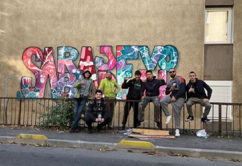 Španski umjetnici završili mural "Ruža Sarajeva"