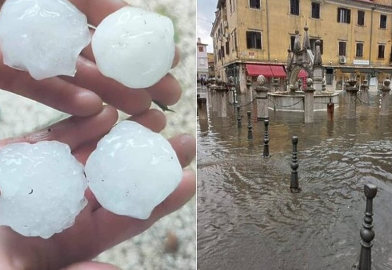 Olujno nevrijeme pogodilo Sloveniju: Ulice poplavljene, padao grad veličine jajeta (FOTO)