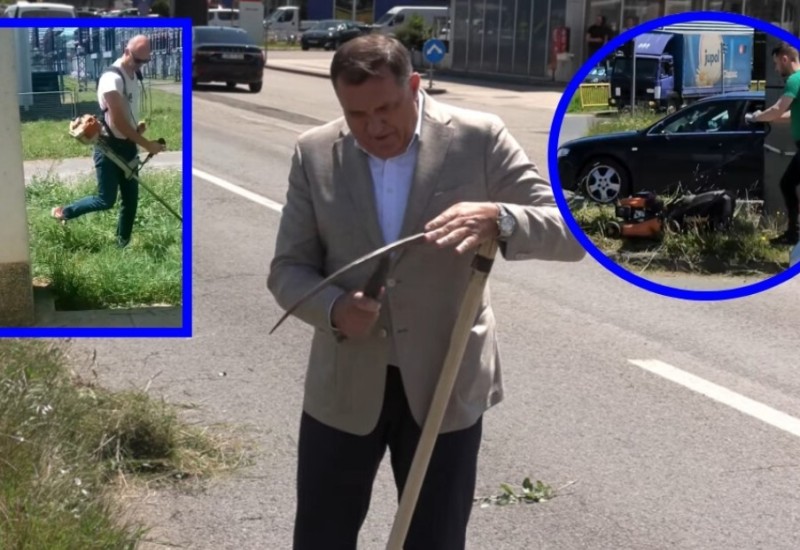 Kosi "tata" kose svi: I Begić i Mazalica kosačicama po Banjaluci VIDEO